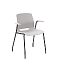 KFI Studios Imme Stack Chair With Arms, Light Gray/Black