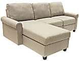 Serta® Copenhagen Reclining Sectional With Storage Chaise, Left, Beige/Espresso 1 thumbnail image