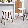 Glamour Home Beatriz Fabric Counter Height Stools, Beige, Set Of 2 Stools 1 thumbnail image