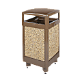 United Receptacle 30% Recycled Hinged-Top Can, 29 Gallons, 40" x 21" x 21", Brown 1 thumbnail image