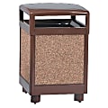 United Receptacle 30% Recycled Hinged Top Litter Receptacle, 38 Gallons, 40" x 26" x 26", Brown