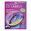 Avery CD Stomper® CD Labels, 98108, Round, Matte White, Pack Of 50