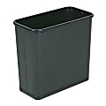 United Receptacle Fire-Safe 30% Recycled Rectangle Wastebasket, 7.5 Gallons, 17" x 15" x 8", Black