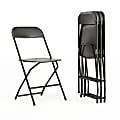 Flash Furniture Hercules Series Folding Chairs, Black, Pack Of 4 Chairs