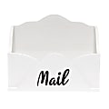 Elegant Designs Homewood Wooden Decorative Envelope-Shaped Desktop Letter Holder, 7-7/8”H x 9-7/8”W x 4-3/4”D, White