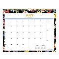 2024-2025 Day Designer Wild Blooms Academic Monthly Safety Wirebound Wall Calendar, 15" x 12", July to June