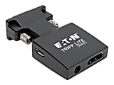 Tripp Lite HDMI to VGA Active Converter with Audio (F/M), 1920 x 1200 (1080p) @ 60 Hz - 1 x HD-15 Male VGA - Nickel Connector - Gold Contact - Black