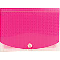 Smead Letter Expanding File - 8 1/2" x 11" - 12 Pocket(s) - 12 Divider(s) - Multi-colored, Pink, Clear - 1 Each