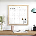 Martha Stewart Everette Magnetic Monthly Calendar Dry-Erase Board, 18" x 18", Light Natural Wood Grain 1 thumbnail image