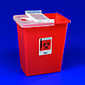 SharpSafety™ Large Volume Sharps Container, 8 Gallon Capacity, Red, Hinged Lid