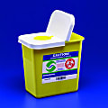 ChemoSafety™ Container With Hinged Lid, 2 Gallon Capacity, 10 1/2"W x 10"H x 7 1/4"D, Yellow/White, Case Of 20 1 thumbnail image
