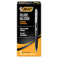 BIC Glide Retractable Ballpoint Pens, Medium Point, 1.0 mm, Clear Barrel, Black Ink, Pack Of 12 1 thumbnail image