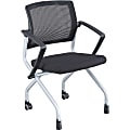 Lorell® Mesh/Fabric Nesting Chair, Black 1 thumbnail image