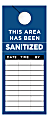COSCO This Area Has Been Sanitized Door Hanger Signs, 3-1/2" x 8-1/2", Blue/Black/White, Pack Of 50 Signs 1 thumbnail image
