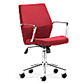ZUO® Modern Holt Executive Mid-Back Chair, 25"H x 24"W x 37"D, Red/Chrome