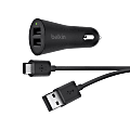 Belkin® 2-Port USB-A To USB-C Car Charger, Black 1 thumbnail image
