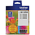 Brother® LC3011 Cyan, Magenta, Yellow Ink Cartridges, Pack Of 3, LC30113PKS 1 thumbnail image