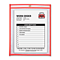 C-Line® Neon Color Stitched Shop Ticket Holder, 9" x 12", Neon Orange 1 thumbnail image