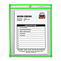 C-Line® Neon Color Stitched Shop Ticket Holder, 9" x 12", Neon Green