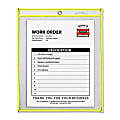 C-Line® Neon Color Stitched Shop Ticket Holder, 9" x 12", Neon Yellow