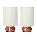 Simple Designs Gemini Mini Touch Table Lamps, 8-7/8"H, Cream Shade/Rose Gold Base, Set Of 2 Lamps 1 thumbnail image