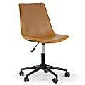 Glamour Home Amery Ergonomic Faux Leather Mid-Back Adjustable Height Swivel Office Task Chair, Brown