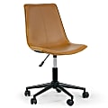 Glamour Home Amery Ergonomic Faux Leather Mid-Back Adjustable Height Swivel Office Task Chair, Brown 1 thumbnail image