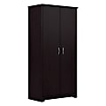 Bush Furniture Cabot Tall Storage Cabinet With Doors, Espresso Oak, Standard Delivery