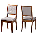 Baxton Studio Gideon Dining Chairs, Gray/Walnut Brown, Set Of 2 Chairs