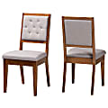 Baxton Studio Gideon Dining Chairs, Gray/Walnut Brown, Set Of 2 Chairs 1 thumbnail image