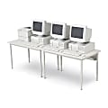 Bretford Basic Quattro Computer Table, 31”H x 72”W x 24”D, Mist Gray