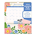 2024 Orange Circle Studio™ Pockets Plus Calendar, 12-1/4" x 14", Bella Flora, January to December 2024 , 24152