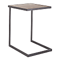 LumiSource Industrial Zenn Side Table, 22-1/2"H x 15-3/4"H x 18-3/4"D, Black/Walnut