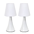 Simple Designs Valencia Colors Mini Touch Table Lamps, 11-7/16"H, White Shade/White Base, Set Of 2 Lamps 1 thumbnail image