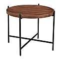 Coast to Coast Brant Accent/Side Table, 25"H x 25"W x 25"D, Huntley Brown/Black