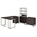 kathy ireland® Office by Bush Business Furniture Method 72"W L-Shaped Desk With 30"W Return, File Cabinets And Bookcase, Storm Gray, Standard Delivery 1 thumbnail image
