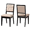 Baxton Studio Gideon Dining Chairs, Sand/Dark Brown, Set Of 2 Chairs 1 thumbnail image