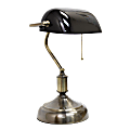 Simple Designs Executive Banker's Desk Lamp with Glass Shade, 14.75"H, Black 1 thumbnail image