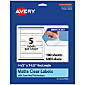 Avery® Permanent Labels With Sure Feed®, 94231-CMF100, Rectangle, 1-1/2" x 7-1/2", Matte Clear, Pack Of 500 1 thumbnail image