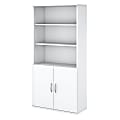 Bush Business Furniture Easy Office 73"H 5-Shelf Bookcase With Doors, White, Standard Delivery 1 thumbnail image