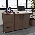 Realspace® 40”W Multifunction Mobile File Cabinet Printer Stand with Integrated Power & Charging, Brown Oak, BIFMA Compliant 1 thumbnail image