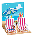 Up With Paper Everyday Pop-Up Greeting Card, 5-1/4" x 5-1/4", Beach Chairs