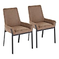 LumiSource Odessa Chairs, Brown/Black, Set Of 2 Chairs