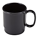 Cambro Camwear Dinnerware Mugs, 7.5 Oz, Black, Pack Of 48 Mugs