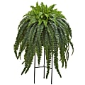 Nearly Natural Boston Fern 44”H Artificial Plant With Standing Planter, 44”H x 22”W x 22”D, Green/Black 1 thumbnail image