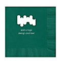 Custom Printed Personalized 1-Color Foil-Stamped Cocktail/Beverage Napkins, 4-3/4" x 4-3/4", Dark Green, Box Of 100 Napkins