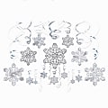 Amscan Hanging Snowflake Decorations, Silver, 30 Decorations Per Pack, Case Of 2 Packs 1 thumbnail image
