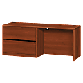 HON® 10700 Series Laminate Left Pedestal Credenza With Lateral File, Cognac