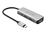 Targus® Sanho HyperDriver 4-in-1 USB-C Hub, 0.51"H x 1.38"W x 3.35"D, Gray, HD41