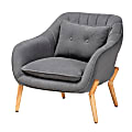 Baxton Studio Valentina Armchair, Gray/Natural